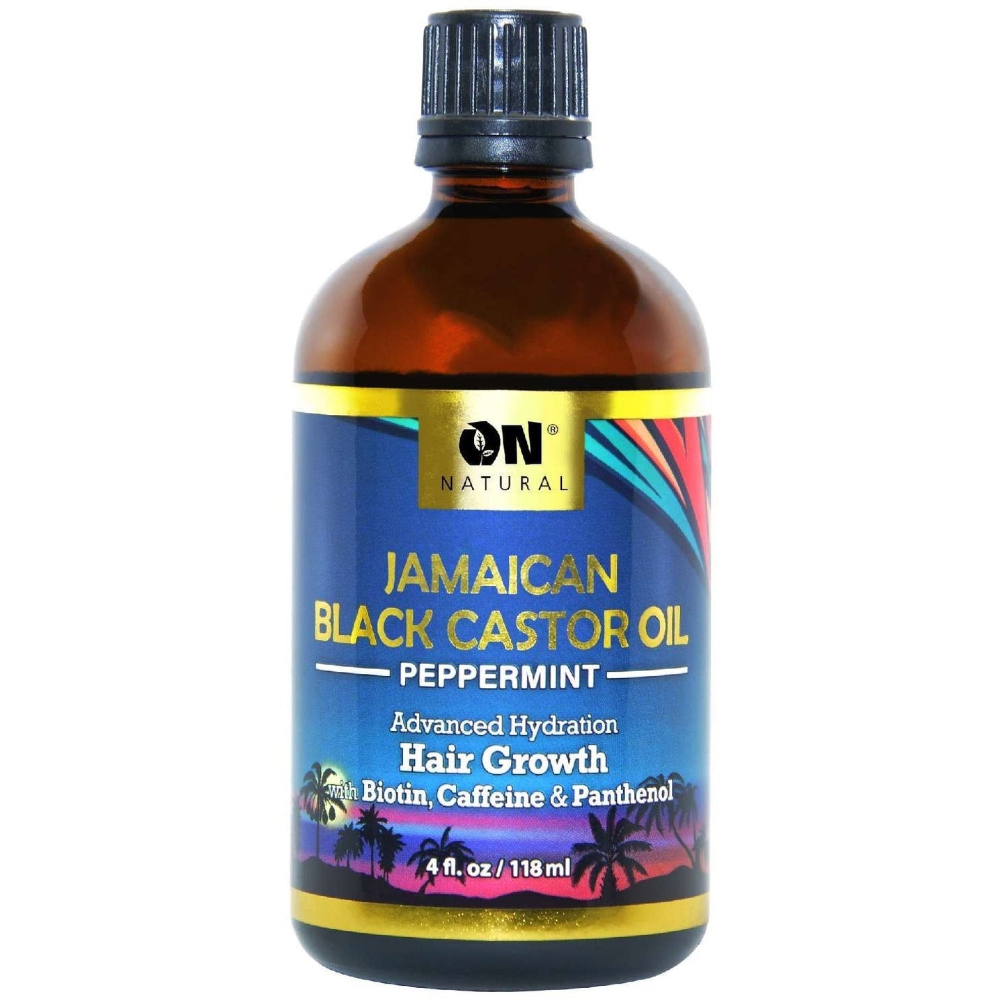 On Natural Jamaican Black Castor Oil Peppermint 4 Oz