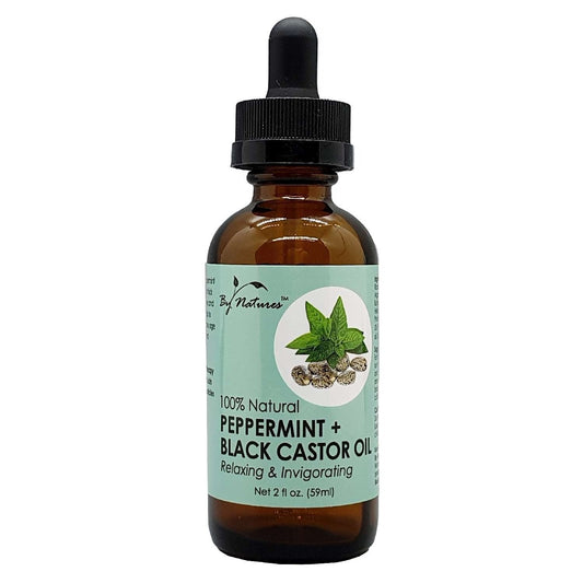 By Natures 100% Natural Peppermint  Black Castor Oil 2.0 Fl Oz